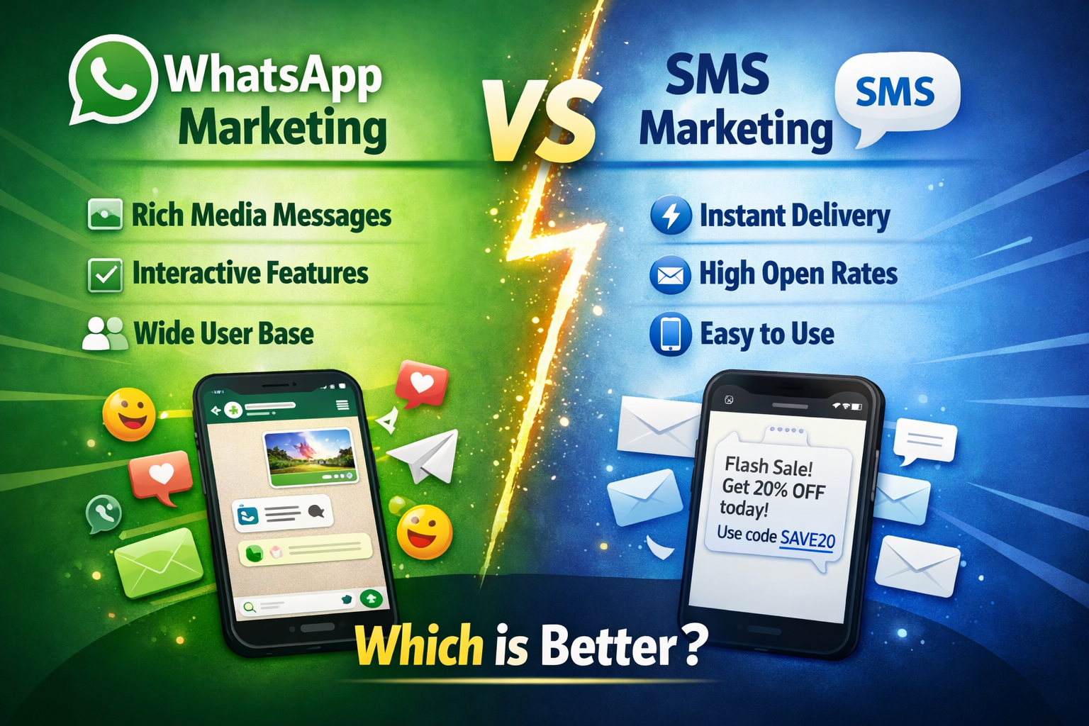 WhatsApp Marketing vs SMS Marketing: Which is Better?